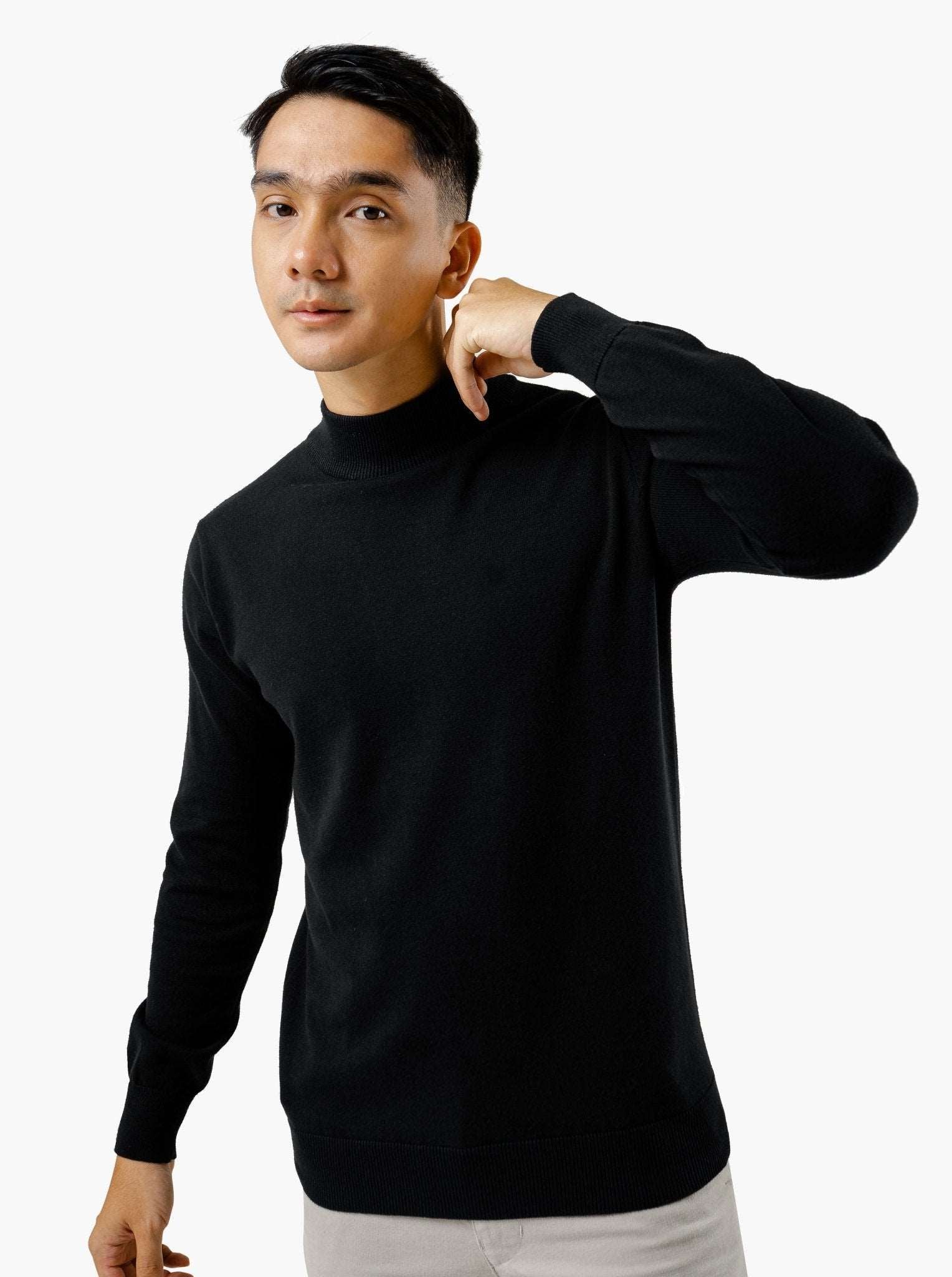 Gomuda Knitwear Black / S Mock Turtleneck Knitwear
