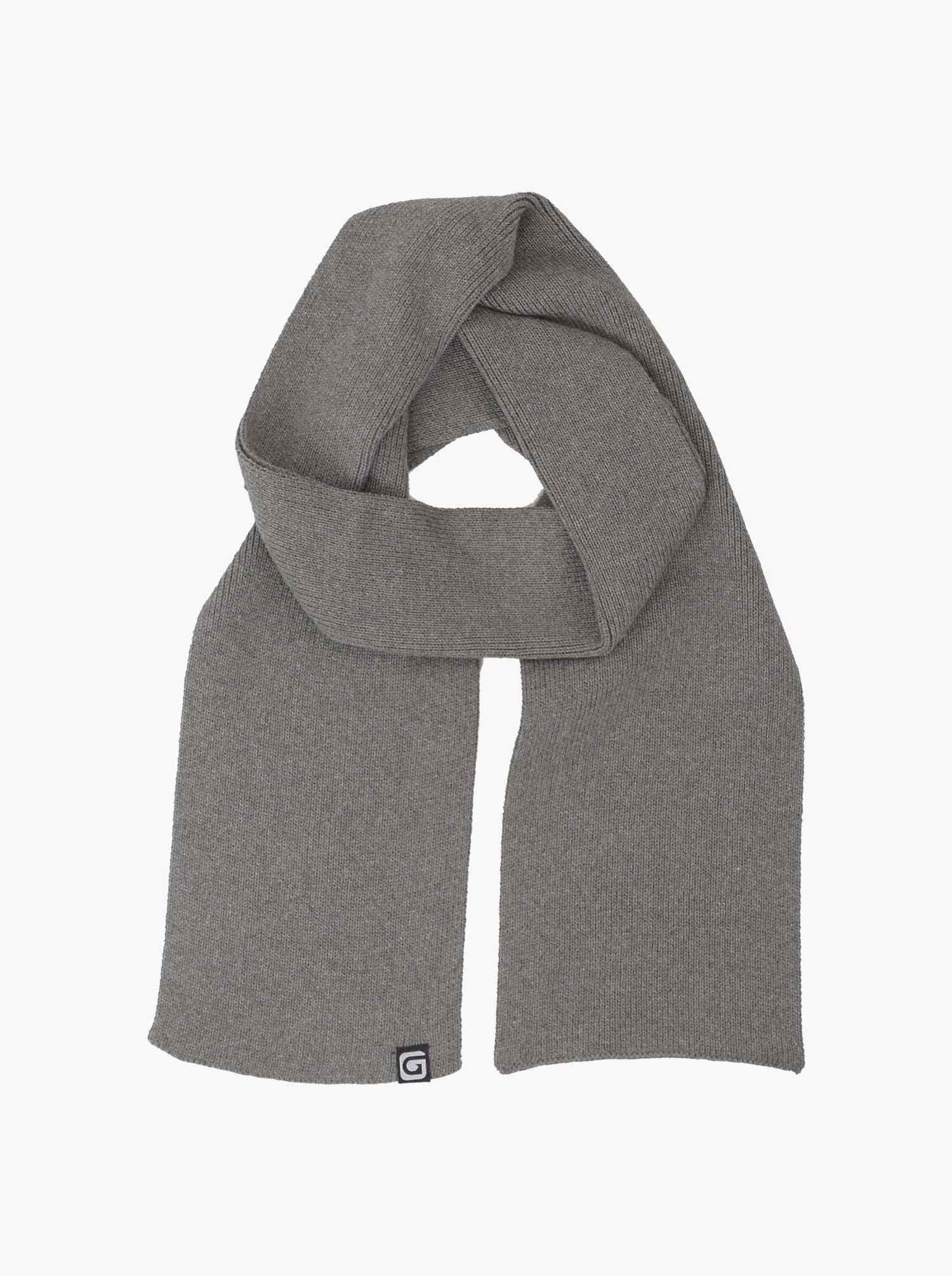 Grey Basic Cotton Scarf Knitwear - Gomuda